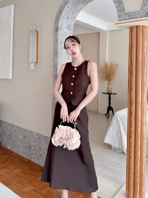Two Piece Waistcoat Style With Fishtail Skirt